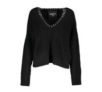 Crop-Pullover mit metallischen Details und Rippstrick XS