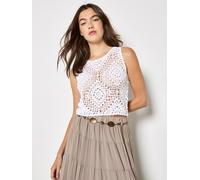 Crop-Top APRICOT "Top" Gr. 38, weiß, Tops, Damen, M (38), Strick, Obermaterial: 100% Polyacryl PAN., gemustert, mit Häkeldetails (75837302-38) weiß