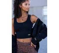 Crop-Top BUFFALO, Damen, Gr. 40/42, schwarz, Rippware, Obermaterial: 95% Baumwolle, 5% Elasthan, unifarben, Rundhals, Tops, in Rippstruktur mit breitem Bund (54310255-40) schwarz