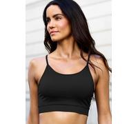 Crop-Top COPENHAGEN STUDIOS, Damen, Gr. S (36/38), schwarz, Obermaterial: 93% Polyamid, 7% Elasthan, unifarben, bauchfrei, Rundhals, Tops, mit integrierten Cups (63525758-S) schwarz