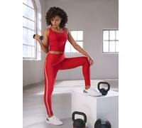 Crop-Top H.I.S, Damen, Gr. L (44/46), rot, Single Jersey, Obermaterial: 95% Baumwolle, 5% Elasthan, unifarben, Tops (11113018-L) rot