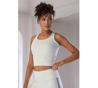 Crop-Top H.I.S, Damen, Gr. XS (32/34), ecru, Single Jersey, Obermaterial: 95% Baumwolle, 5% Elasthan, unifarben, Tops (32360110-XS) ecru