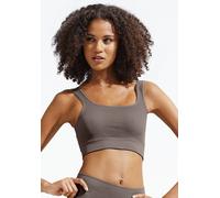Crop-Top LASCANA Gr. S (36/38), braun Damen Tops mit Rippstruktur, Seamless (63399354-S)