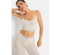 Crop-Top LSCN BY LASCANA, Damen, Gr. 48/50, beige (hellgrau meliert), Feinstrick, Obermaterial: 50% Polyester, 45% Baumwolle, 5% Elasthan, meliert, bauchfrei, Rundhals, Tops (15112823-48) hellgrau mel