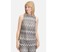 Blusentop BETTY BARCLAY "Betty Barclay Crop-Top mit Stehkragen", Damen, Gr. 46, schwarz-weiß (weiß, schwarz), Obermaterial: 100% Polyester. Futter: 100% Polyester., modisch, lässig geschnitten normal,