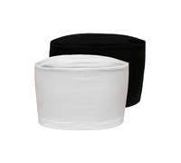 Crop-Top ONLY "ONLLIVE LOVE TUBE 2PACK CROP TOP JRS", Damen, Gr. XXXL(46), schwarz-weiß (schwarz pack:weiß), Jersey, Obermaterial: 95% Baumwolle, 5% Elasthan, unifarben, sehr figurbetont extrakurz, To