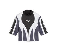 Crop-Top PUMA "FUTURE.PUMA.ARCHIVE Moto Tight Top Damen", Damen, Gr. S, schwarz-weiß (schwarz), Obermaterial: 11% Elasthan, 89% Polyester, Tops (96872733-S) schwarz