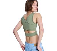Crop-Top ROXY "Good Keepsake", Damen, Gr. XS, oil grün, Obermaterial:97% Microfaser, 3% Elasthan;, Tops (19978760-XS) oil grün