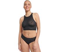 Spitzenshirt SLOGGI "ZERO Feel Bliss Crop Top" Gr. M, schwarz (black) Damen Shirts (20621319-M) black