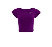 Crop-Top WINSHAPE "AET137LS", Damen, Gr. L, lila (schwarz plum), 85% Polyester, 15% Elasthan, Rundhals, Tops, Functional Light and Soft Cropped (85885107-L) schwarz plum
