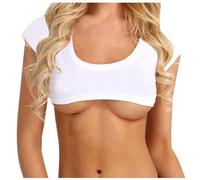 Crop Tops Damen Kurzarm Sporttop Eng Kurz Tanktop Stretch Freizeitbluse Einfarbig Tunika Casual Unterhemd Lässige Weste Silm Fit Oberteil Bequeme Sommertop Hemdbluse Top Damen Sommer Sexy