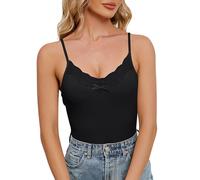 Crop Tops Damen Sexy, Tank Tops Teenager Mädchen Spaghetti Trägertop Ärmellose Sporttop Lässig Blusetops Einfarbige Damentop Schulterfrei Trägershirt Leichte Untertops Sommer Crop Y2K Camisole