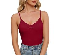 Crop Tops Damen Sexy, Tank Tops Teenager Mädchen Spaghetti Trägertop Ärmellose Sporttop Lässig Blusetops Einfarbige Damentop Schulterfrei Trägershirt Leichte Untertops Sommer Crop Y2K Camisole