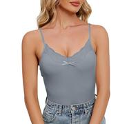 Crop Tops Damen Sexy, Tank Tops Teenager Mädchen Spaghetti Trägertop Ärmellose Sporttop Lässig Blusetops Einfarbige Damentop Schulterfrei Trägershirt Leichte Untertops Sommer Crop Y2K Camisole