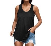 Crop Tops Damen Sommer Ärmelloses Workout Crop Top Lässig Sexyoberteile Shirt Einfarbig/drucken Loose Fit Oberteile Tunika Shirt Sport Top Damen Fitness