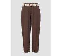 Cropped Chino aus Leinenmix mit geflochtenem Gürtel 32 braun 2166398.8828.32