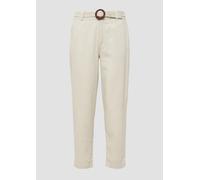 Cropped Chino aus Leinenmix mit geflochtenem Gürtel 38 creme 2166398.0750.38
