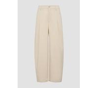 Cropped-Hose aus Twill mit Barrel Leg und Elastikbund in High Rise 48 Beige 2164258.8100.48