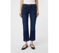 Cropped Jeans mit Flared Leg und Waschung blau 40