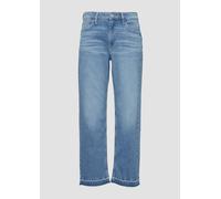 Cropped Jeans / Regular Fit / Mid Rise / Straight Leg / mit Saumdetails 46 blau 2163589.53Z2.46
