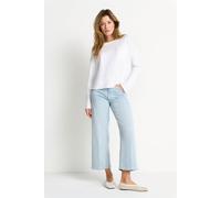 Cropped Sweatshirt mit Brusttasche S white