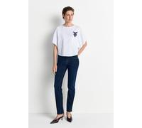 Cropped-Top mit Schleifen-Print L white