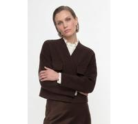 Cropped Wolljacke in Boxy-Fit 38 chocolate torte