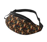 Crossbody Bauchtasche für Damen und Herren - Retro Wald Fuchs Druck Laufen Hüfttasche Reise Gürteltasche für Damen Herren