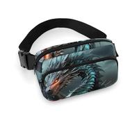 Crossbody-Gürteltasche für Damen und Herren, coole Drachen-Gürteltasche, große Hüfttasche mit verstellbarem Riemen, modische Hüfttasche für Workout, Laufen, Reisen, weiß, 20 x 13 cm, weiß, 7.9x5.1