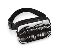 Crossbody-Gürteltasche für Damen und Herren, coole schwarze Lippenstift-Lippen-Hüfttasche, Sportgürteltasche, große Hüfttasche mit verstellbarem Riemen, modische Hüfttasche für Workout, Laufen,