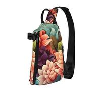 Crossbody-Rucksack, Blumen als Hintergrund, Schultertasche für Damen und Herren, Brusttasche, modische Hüfttasche, verstellbare Bauchtasche, Schwarz, Einheitsgröße, Schwarz , Einheitsgröße