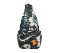 Crossbody-Rucksack für Damen und Herren, Bauchtasche, altes rostiges Vintage-Fahrrad-Tragetasche, Reisen, Wandern, Gürtel, Brusttasche, Tagesrucksack, Abstrakte Boho-Blumen, Einheitsgröße