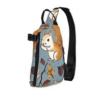 Crossbody-Rucksack, niedliche Eichhörnchen-Schultertasche für Damen und Herren, Brusttasche, modische Hüfttasche, verstellbare Bauchtasche, Schwarz, Einheitsgröße, Schwarz , Einheitsgröße