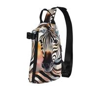Crossbody-Rucksack, niedliches Zebra-Aquarell-Schultertasche für Damen und Herren, Brusttasche, modische Hüfttasche, verstellbare Bauchtasche, Schwarz, Einheitsgröße, Schwarz , Einheitsgröße