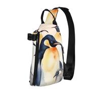 Crossbody-Rucksack, Tier-Pinguine, Aquarell-Muster, Schultertasche für Damen und Herren, Brusttasche, modische Hüfttasche, verstellbare Bauchtasche, Schwarz, Einheitsgröße, Schwarz , Einheitsgröße