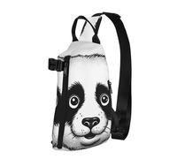 Crossbody Sling Rucksack Anime Panda Gesicht Sling Bag für Damen Herren Brusttasche Mode Hüfttasche Verstellbare Bauchtasche Schwarz, Einheitsgröße, Schwarz , Einheitsgröße