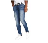 Crosshatch Herren Barbeck Slim Jeans, Blau getönt, 38W / 34L