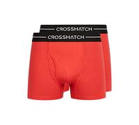 Crosshatch - Herren Everyday Essential Multipack 2er-Pack Boxershorts Jersey Unterwäsche Geschenkset, Hexter, 2 Stück, rot, XL