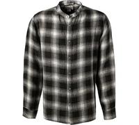 CROSSLEY Hemd Herren Comfort Fit Langarm Baumwolle-Leinen grün, M