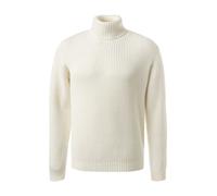 CROSSLEY Rollkragenpullover Herren Slim Fit Wolle weiß, L