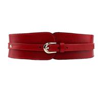 CROWEL Gürtel, Damengürtel, der anmutige schmale Gürtel, dehnbarer breiter Taillengürtel aus Rindsleder, verstellbarer Ledergürtel for Damen(Red)