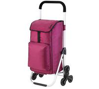 Cruiser Einkaufswagen Treppensteiger 49+4 Liter - Einkaufstrolley 2 x 3 räder mit Kuhlfacher rosa