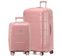 CRUW 2 Teiliges Kofferset Polypropylen Hartschalenkoffer Erweiterbar Mit TSA Schloss 8 Leisen Spinner Rollen Leichtes Stapelbares Reisegepaeck Handgepaeck Extra Gross Check In EasyJet BA Jet2