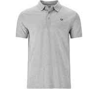 Langarm-Poloshirt CRUZ "Harrold", Herren, Gr. XXL, grau (hellgrau), 97% Baumwolle, 3% Elasthan, meliert, normal, V-Ausschnitt, Shirts, mit weichem Baumwoll-Tragegefühl (51005162-XXL) hellgrau