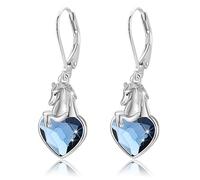 CRWENG Pferdekopf Kreolen Schmuck Geschenke für Tochter Kinder Mädchen Tier Creolen 925 Sterling Silber Ohrhänger Hypoallergene Tochter Frauen Weihnachten Valentinstag