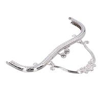 Cryfokt Vintage-Geldbörsenrahmen aus Metall mit Geprägtem Griff, Leichter und Langlebiger DIY-Aufbewahrungstaschenrahmen, 20,5 Cm (#3)