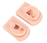 Cryfokt Weiches Silikon-Piercing-Ohrmodell, Tragbar, Wiederverwendbar, Simulierte Menschliche Haut für Ohrringe, Display, Akupunktur-Trainings-Requisiten, 2 Stück, 7,9 X 5,1 X 3,6 Cm (Helle Haut)