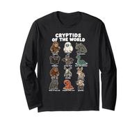 Cryptids of The World Niedliches Cartoon-monsterdiagramm Langarmshirt