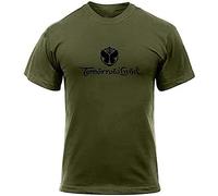 CRYSTAL&CLEAR Tomorrowland Short Sleeve T-Shirt Adult T-Shirt Cool Printed Men's T Shirt Pure Color Printing T Shirt Army Green M