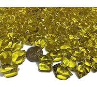 CRYSTAL KING 140 Stück 500g große gelb Gold Deko EIS Diamanten 32mm Brillianten Strasssteine Acrylsteine basteln Dekosteine Gltzersteine Strass Steine zum Verzieren Dekorieren